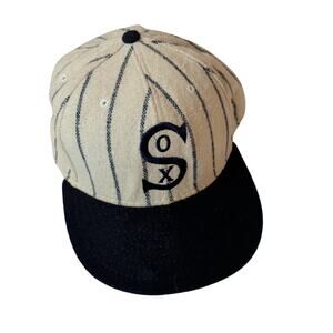 Vtg American Needle Sz 7.5 Chicago White Sox Pinstrope Hat Baseball Cap Wool